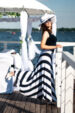 Long airy dress in nautical style - VIRNA (1106) miniaturka 7