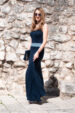 Long navy blue dress - EDITA 2 (1118-1) miniaturka 4