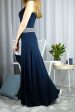 Long navy blue dress - EDITA 2 (1118-1) miniaturka 2