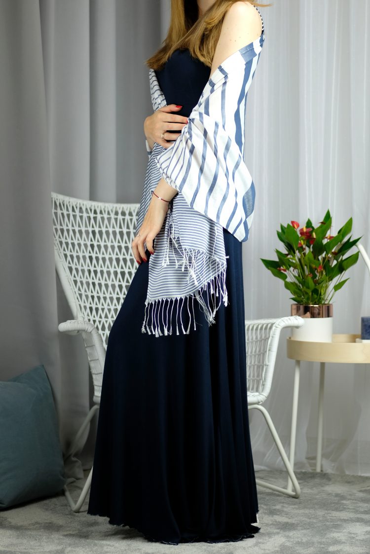 Long navy blue dress - EDITA 2 (1118-1) zdjęcie 1