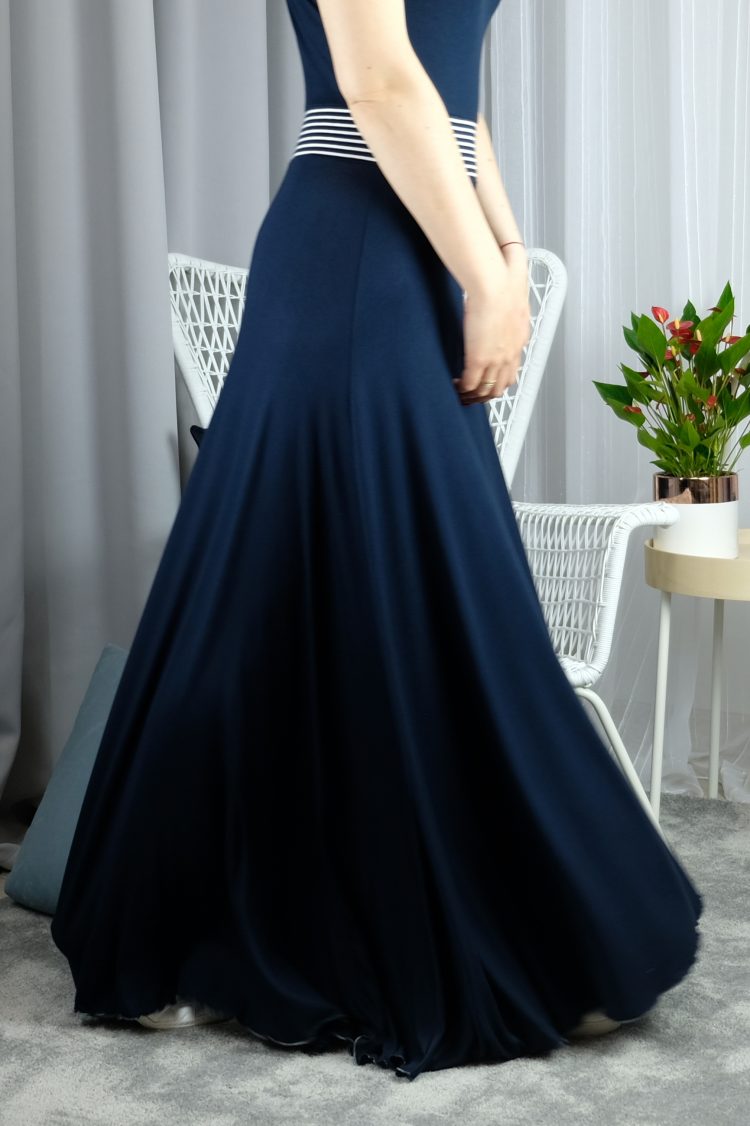 Long navy blue dress - EDITA 2 (1118-1) zdjęcie 4