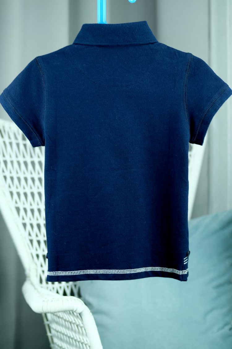 Navy blue polo shirt with nautical accessories (0187-2) zdjęcie 2