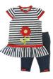 Dress and shorts with flower applique - set (0196-2) miniaturka 11