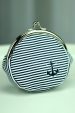Purse in white and navy blue stripes with a small anchor (0319-3) miniaturka 1