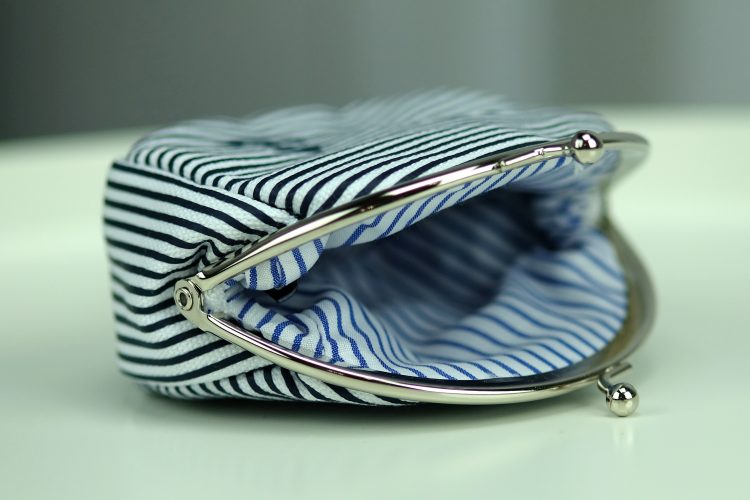 Purse in white and navy blue stripes with a small anchor (0319-3) zdjęcie 4