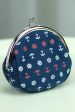 Purse in navy blue with black and white anchors and steering wheels (0319-7) miniaturka 1