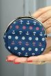 Purse in navy blue with black and white anchors and steering wheels (0319-7) miniaturka 2