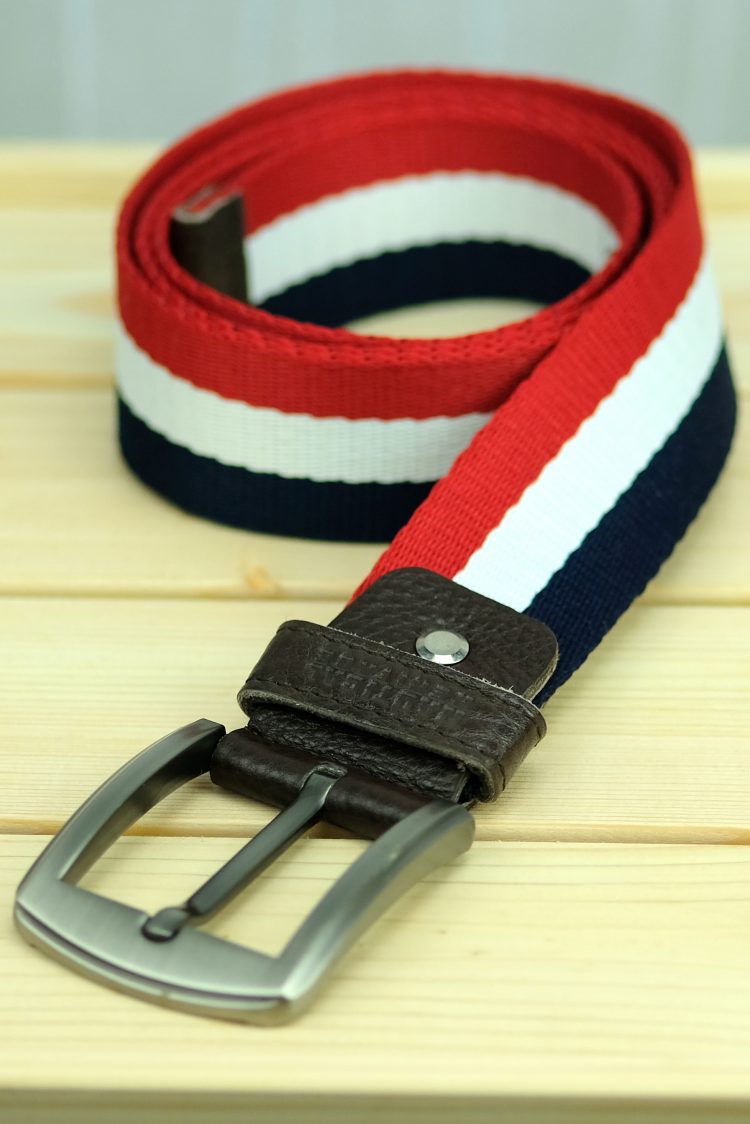 Belt in navy blue, red and white - 120 cm (0530-12) zdjęcie 1