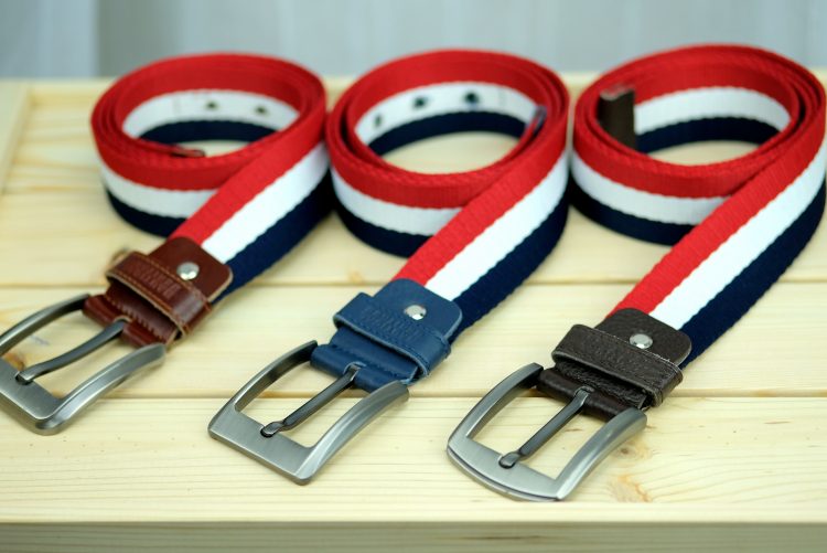 Belt in navy blue, red and white - 120 cm (0530-12) zdjęcie 5