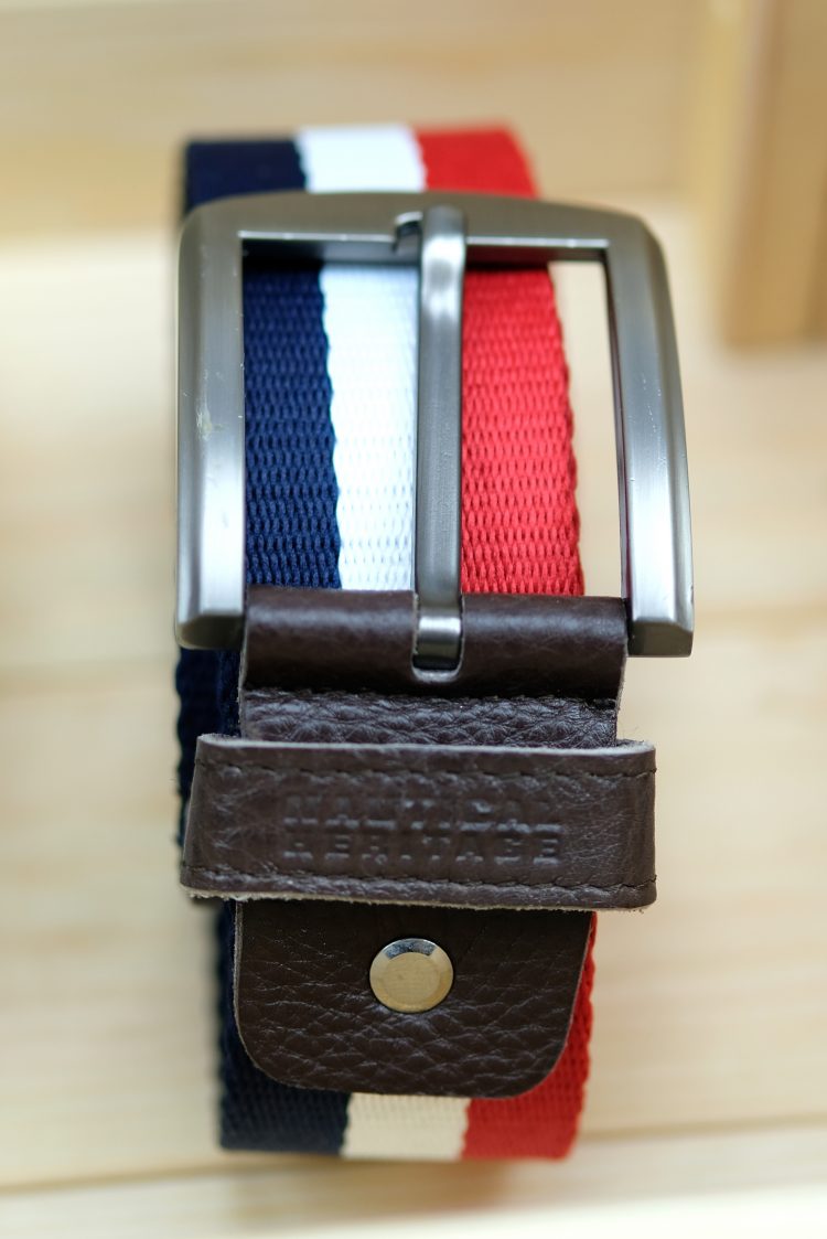 Belt in navy blue, red and white - 120 cm (0530-12) zdjęcie 2