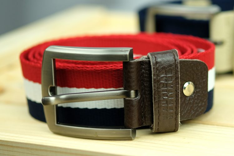 Belt in navy blue, red and white - 120 cm (0530-12) zdjęcie 3