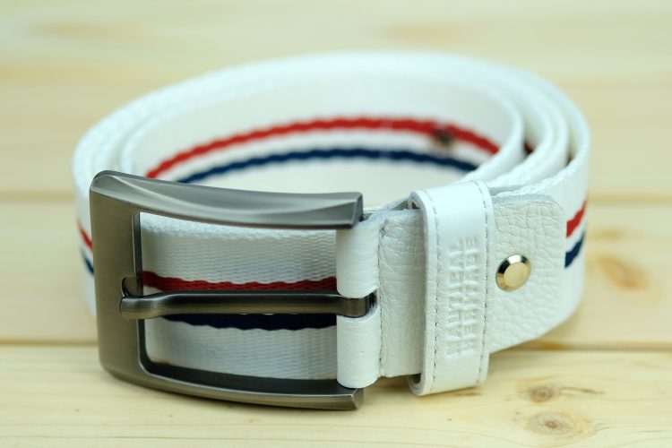 White belt with red and navy accessories - 120 cm (0530-51) zdjęcie 3