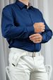 Navy blue long-sleeved shirt (0690-1) miniaturka 3