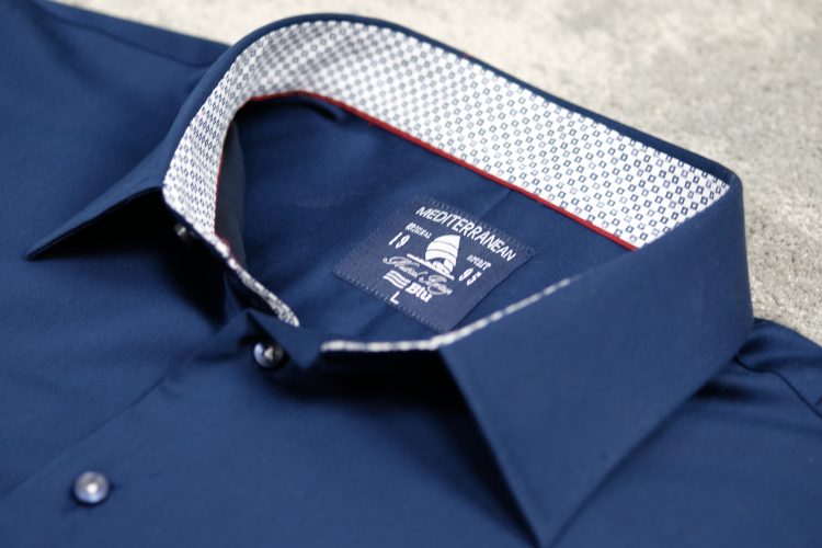 Navy blue long-sleeved shirt (0690-1) zdjęcie 9