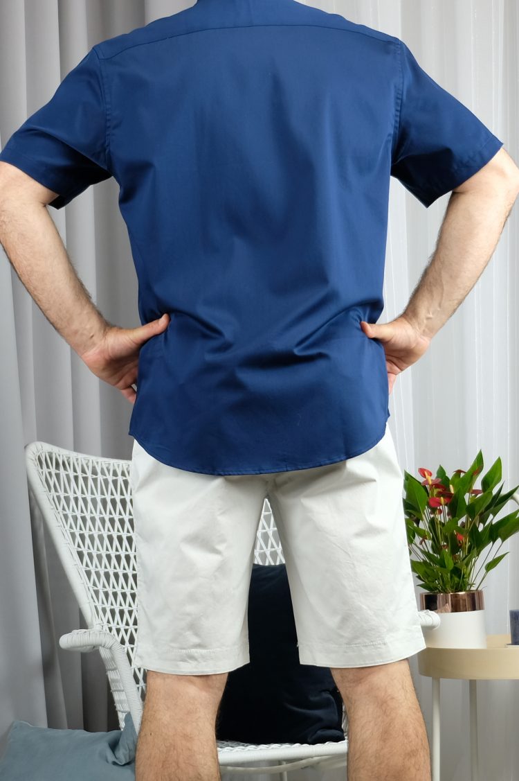 Granatowa koszula z krótkim rękawem (0691-1) zdjęcie 3