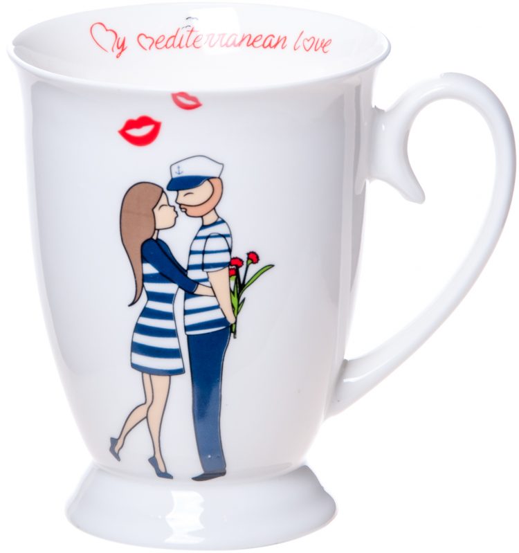 Porcelain mug with nautical graphics (0723-4) zdjęcie 5