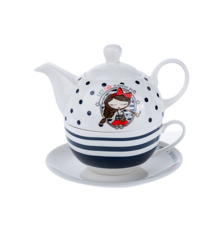 Porcelain teapot and cup set (0726-2) zdjęcie 6