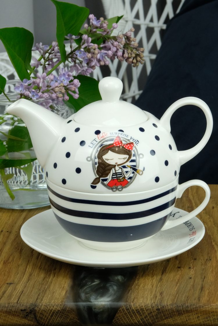 Porcelain teapot and cup set (0726-2) zdjęcie 1
