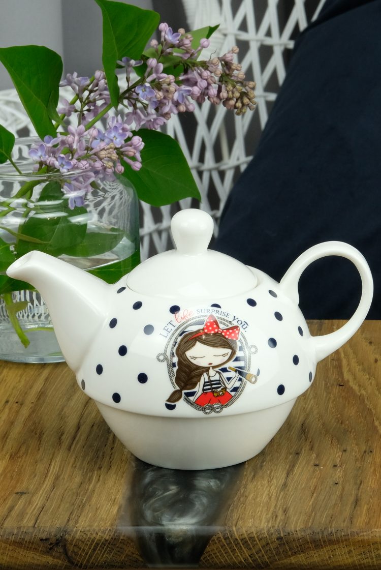 Porcelain teapot and cup set (0726-2) zdjęcie 3
