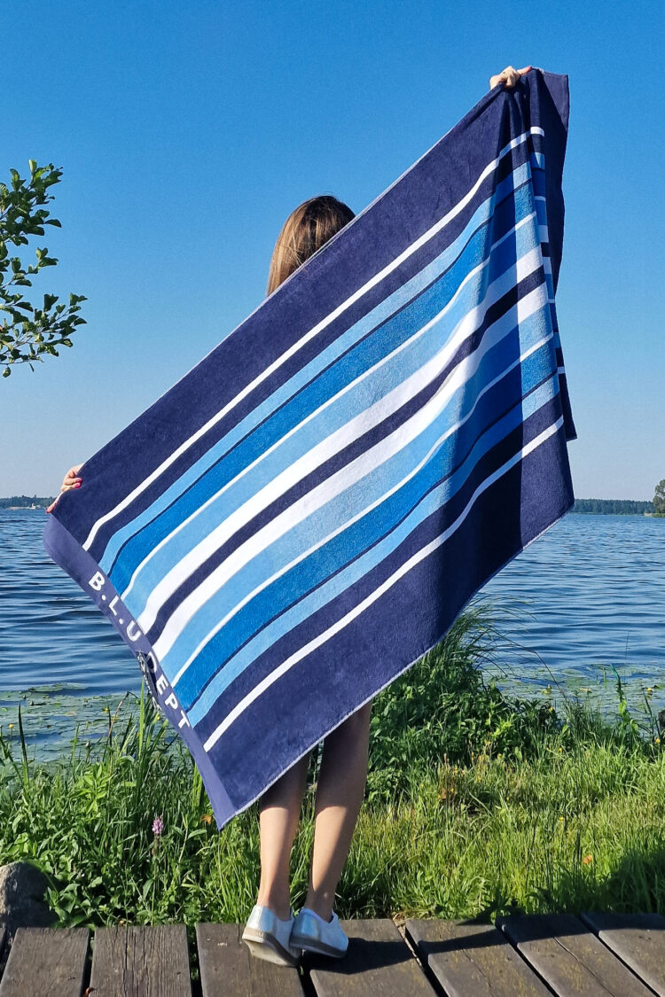 Ręcznik kąpielowy w stylu marynistycznym 180x90 cm (0508-2) zdjęcie 1