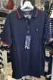 Navy blue classic polo shirt with red inserts (0779-1) miniaturka 1