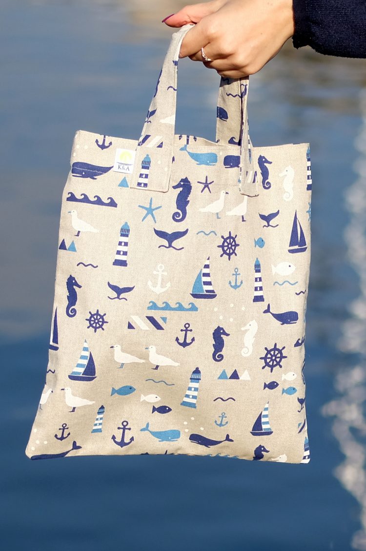 K&A cotton nautical shopping bag (1111) zdjęcie 2