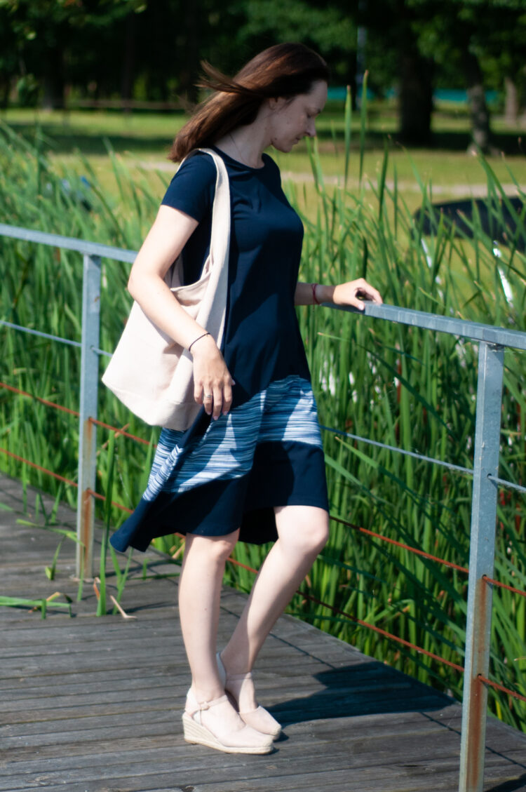 Knee-length dress with short sleeves TATJANA (1138) zdjęcie 6