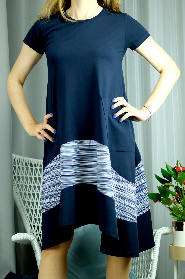 Knee-length dress with short sleeves TATJANA (1138) zdjęcie 11