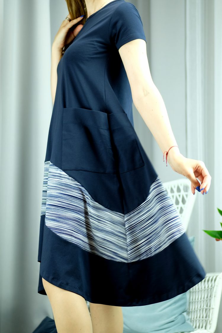 Knee-length dress with short sleeves TATJANA (1138) zdjęcie 8