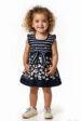 Girls' BLU dress with butterfly sleeves and floral hem – nautical style (1526) miniaturka 1