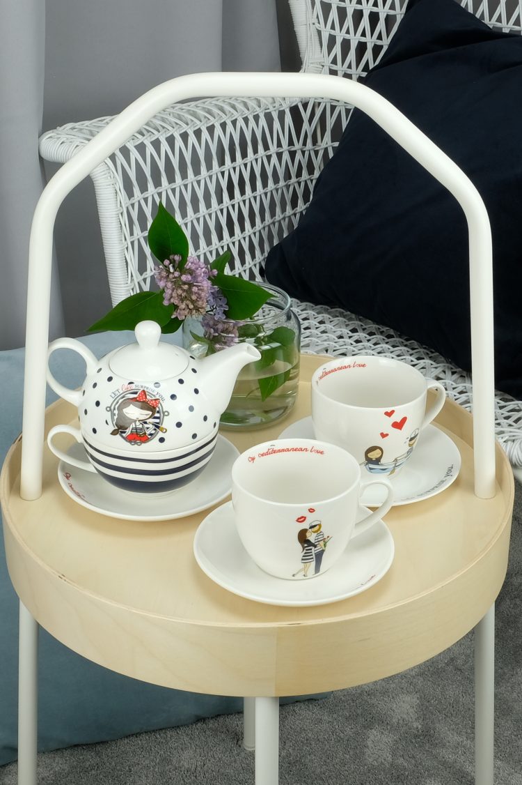 Porcelain teapot and cup set (0726-2) zdjęcie 2