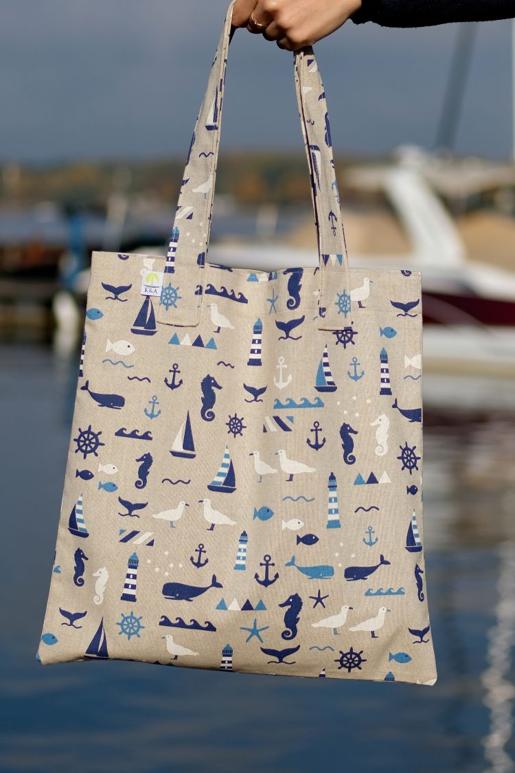 K&A cotton nautical shopping bag (1113) zdjęcie 2