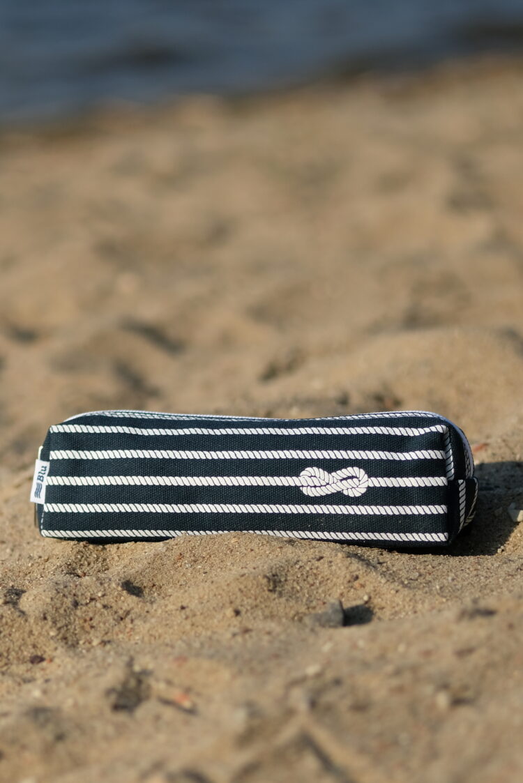 Navy blue and white striped case with nautical knot (0320-5) zdjęcie 1