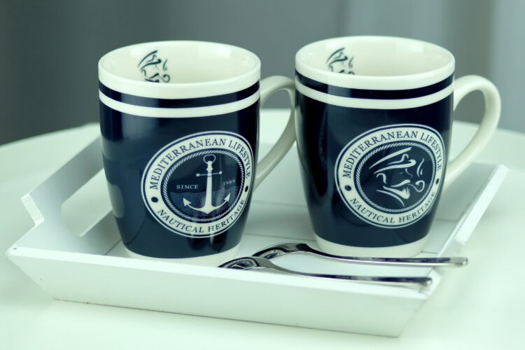 Porcelain mug with captain's graphic (0730-5) zdjęcie 8
