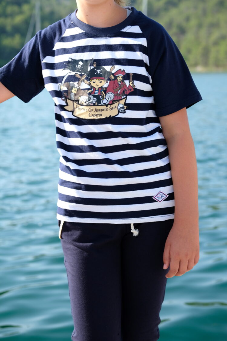 Children's t-shirt with short navy blue sleeves (0197-3) zdjęcie 3