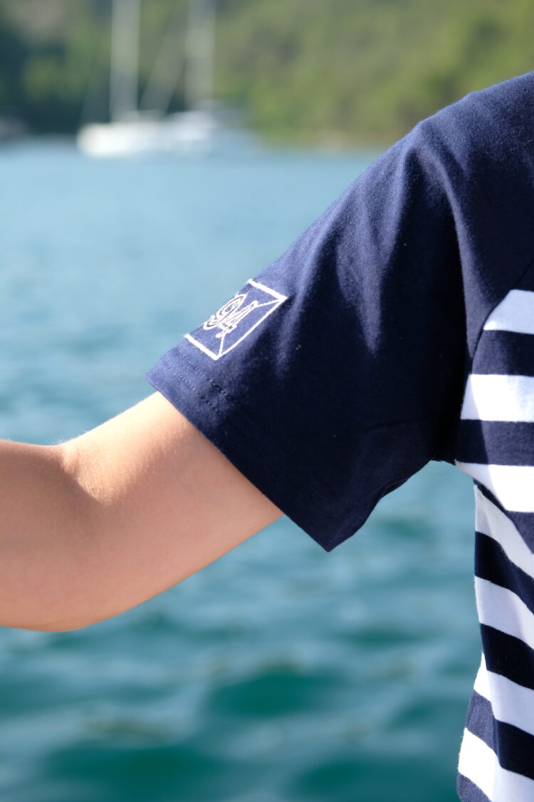 Children's t-shirt with short navy blue sleeves (0197-3) zdjęcie 2