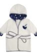 Dziecięcy szlafrok kąpielowy BLU z kapturem – biały z granatowymi detalami | 0–4 lata | Bawełniany, miękki, premium (1530-1) miniaturka 2