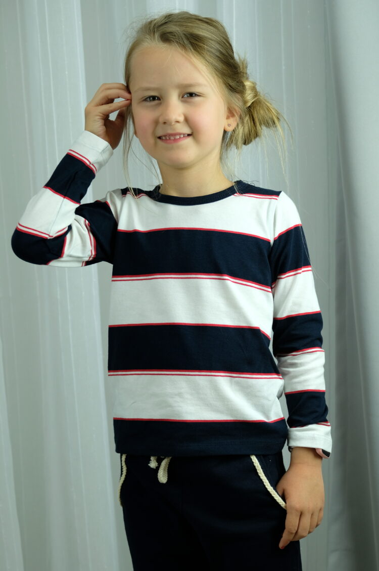 Long-sleeved striped blouse (0180) zdjęcie 1