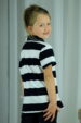 White and navy striped polo shirt (0187-5) miniaturka 2