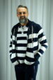 Navy blue and white striped hooded sweatshirt (0672-1) miniaturka 2