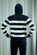 Navy blue and white striped hooded sweatshirt (0672-1) miniaturka 5