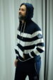 Navy blue and white striped hooded sweatshirt (0672-1) miniaturka 6