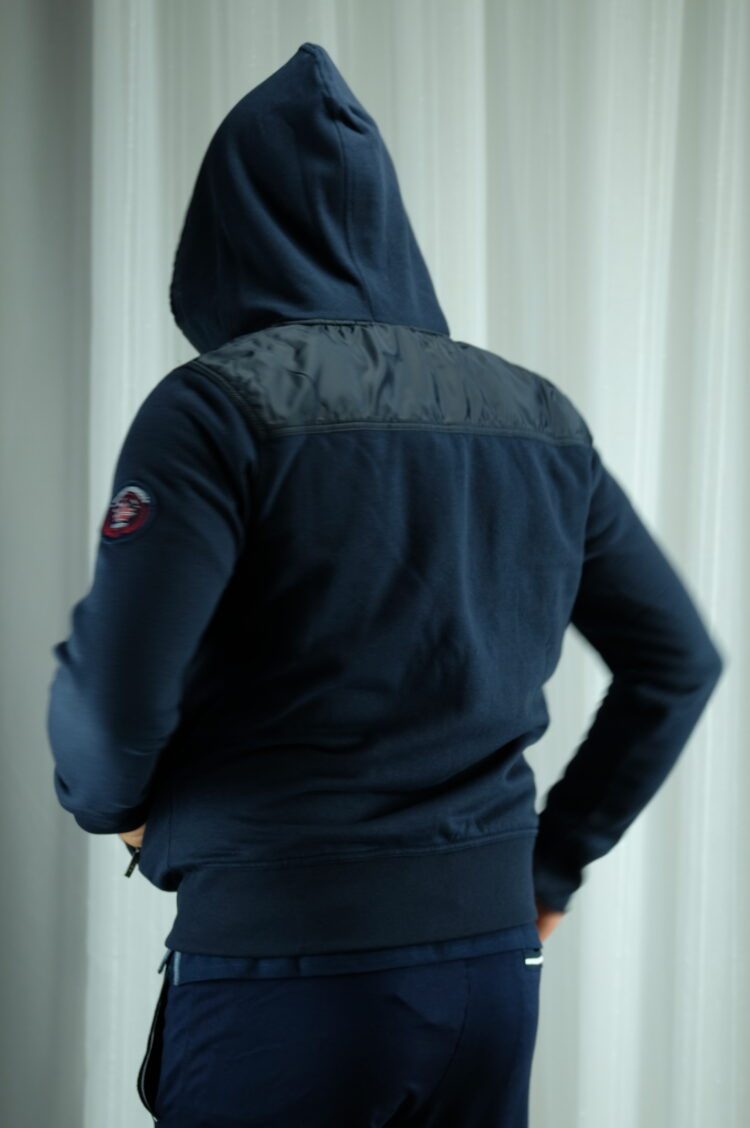 Navy blue zip-up hoodie (0694) zdjęcie 2