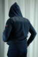 Navy blue zip-up hoodie (0694) miniaturka 2
