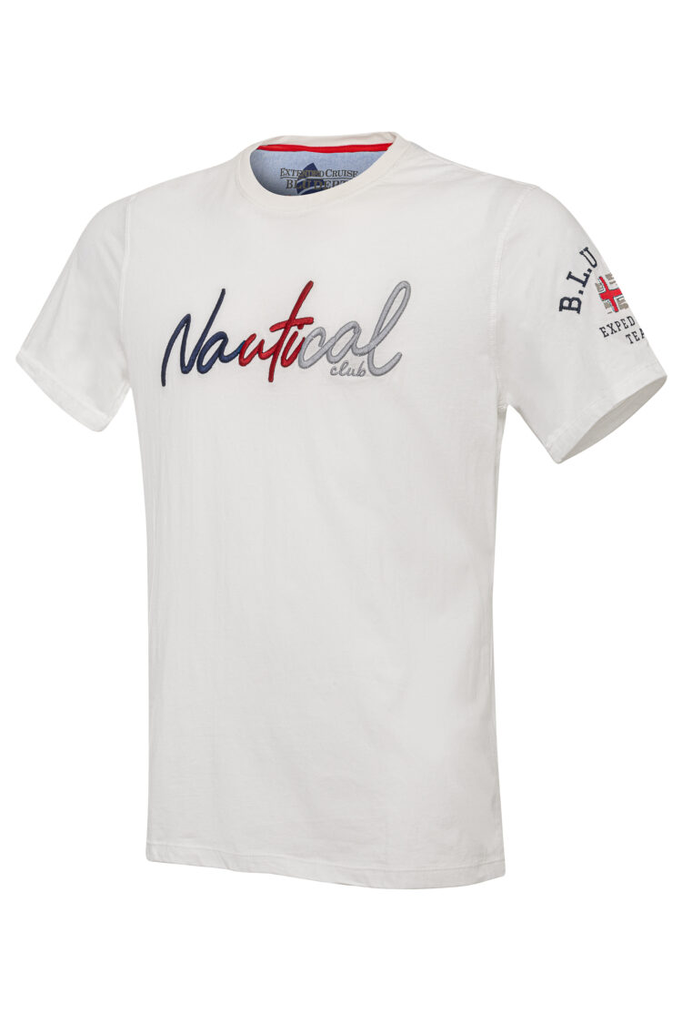 White men's BLU Nautical Club T-shirt (0629-1) zdjęcie 1