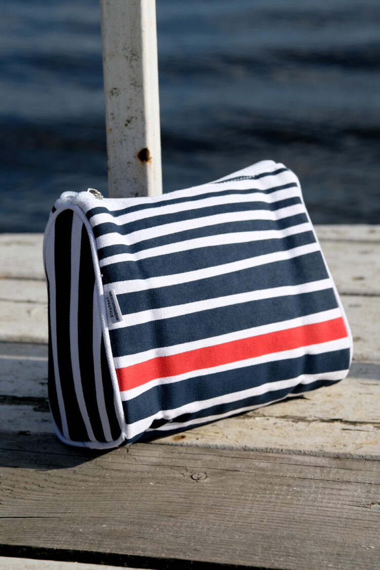Washbag with white and navy stripes (0317-12) zdjęcie 1