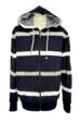 Navy blue striped hooded sweatshirt (0674-1) miniaturka 1