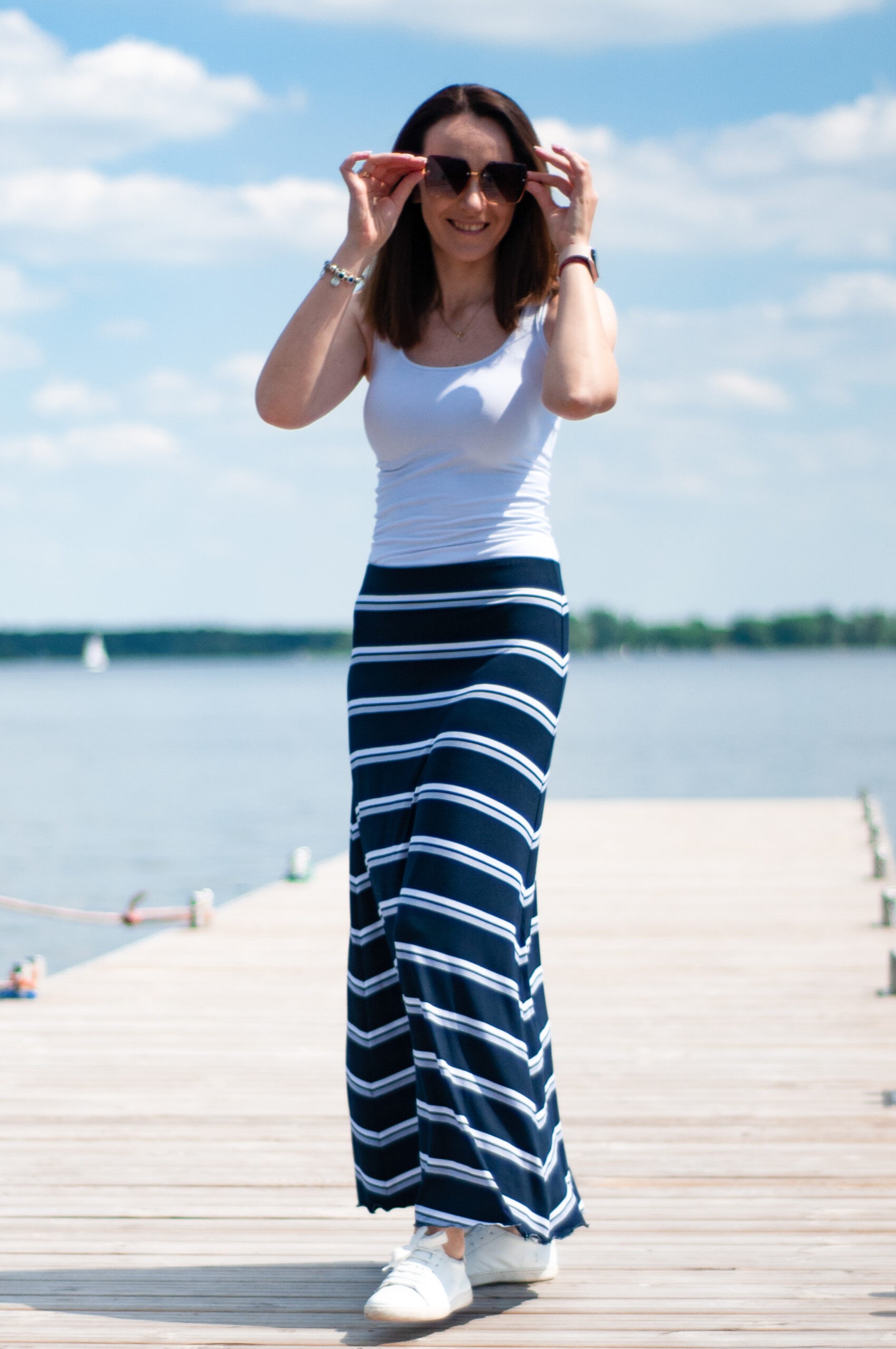 Long striped skirt (0752) miniaturka 1