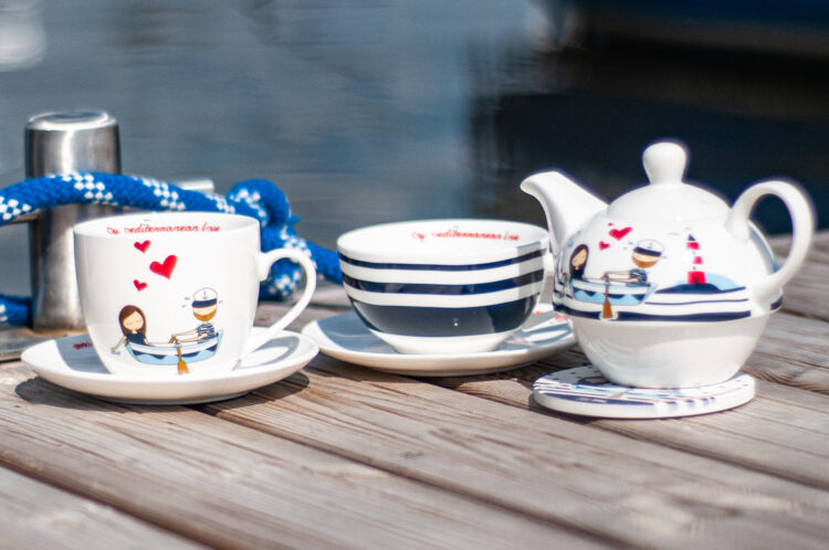 Porcelain teapot and cup set (0726-1) zdjęcie 5