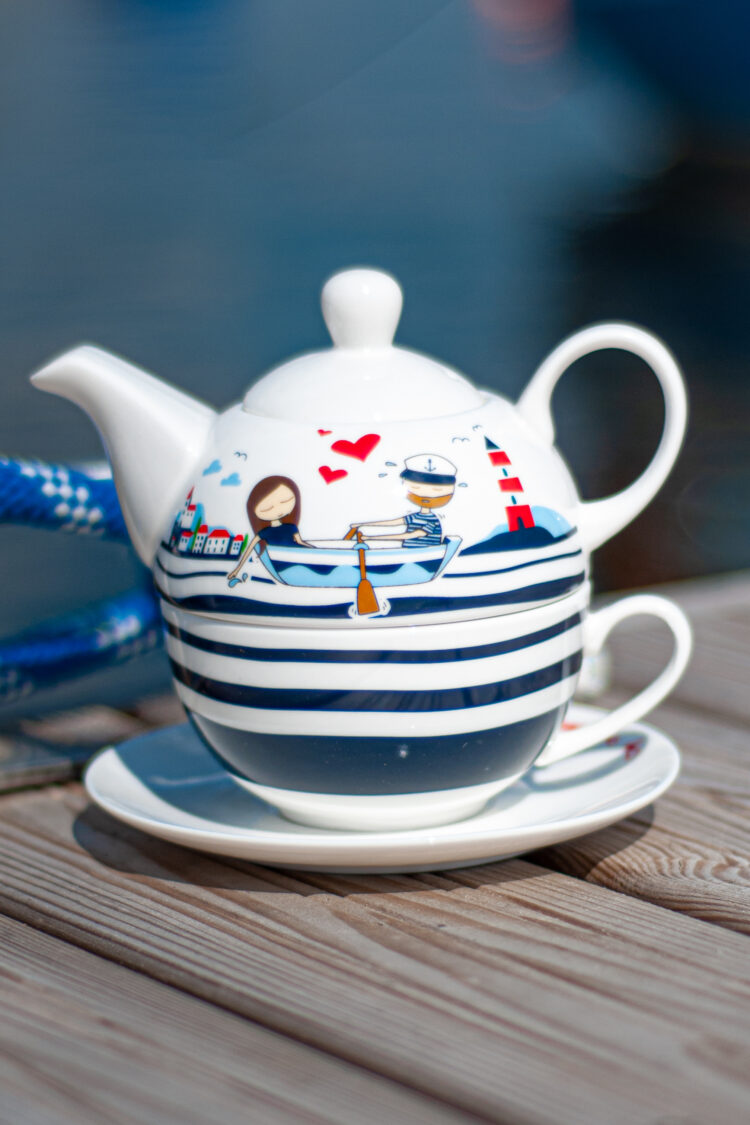 Porcelain teapot and cup set (0726-1) zdjęcie 1